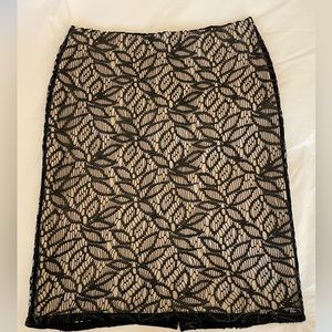 Ann Taylor lace overlay pencil skirt